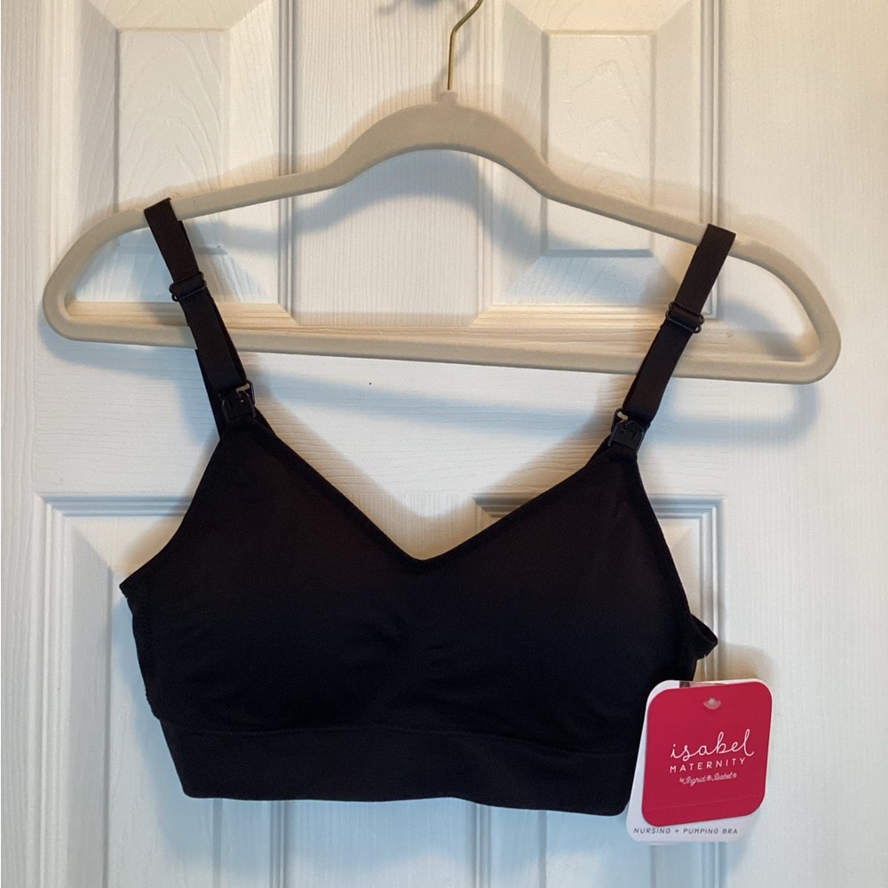 Isabel Maternity 2 Nursing and Pumping Bras Brand New with Tag, Small Black/Nude